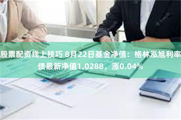 股票配资线上技巧 8月22日基金净值：格林泓旭利率债最新净值1.0288，涨0.04%