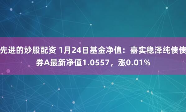 先进的炒股配资 1月24日基金净值：嘉实稳泽纯债债券A最新净值1.0557，涨0.01%