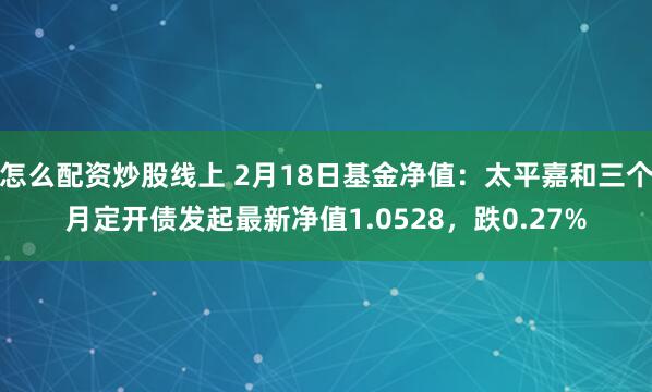 怎么配资炒股线上 2月18日基金净值：太平嘉和三个月定开债发起最新净值1.0528，跌0.27%